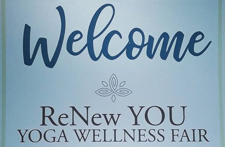 Yoga wellness fair renew you welcome logo.