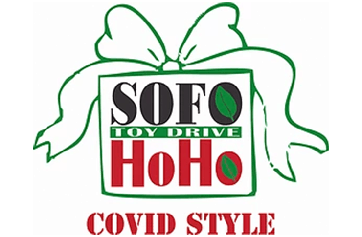 SOFO toy drive covid style banner.