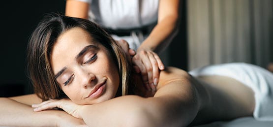 Woman enjoying her massage.