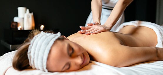 Woman getting her massage.