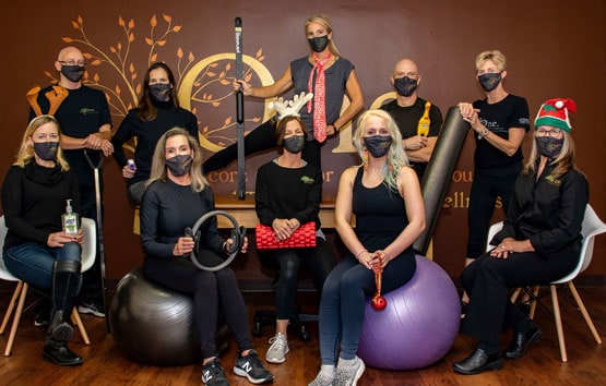 One Physical Therapy & Fitness team wearing face masks.